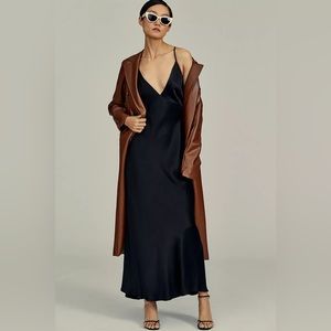 By Anthropologie Plunge V-Neck Slip Dress